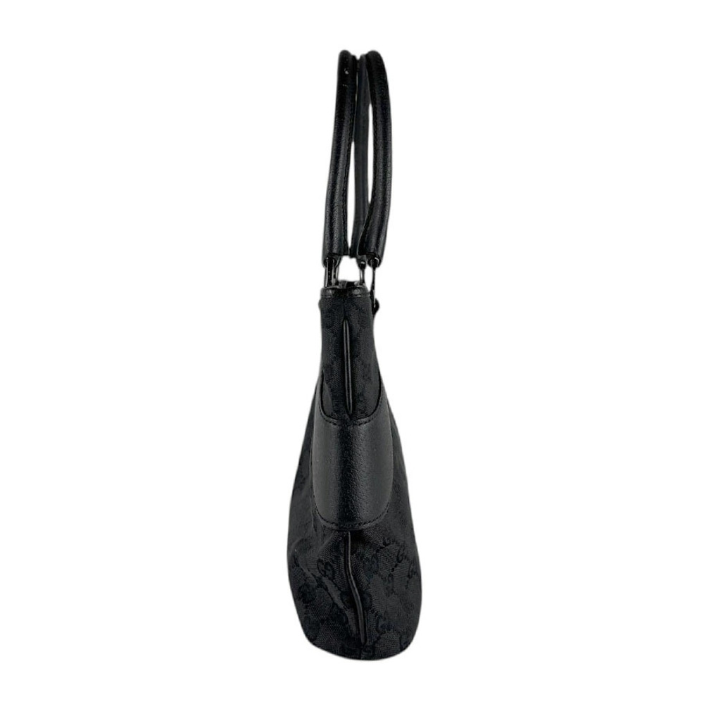 Gucci GG Canvas Bag Black Leather Shoulder Black